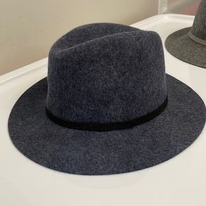 Aldo Dark Gray Wool Fedora with Black Band